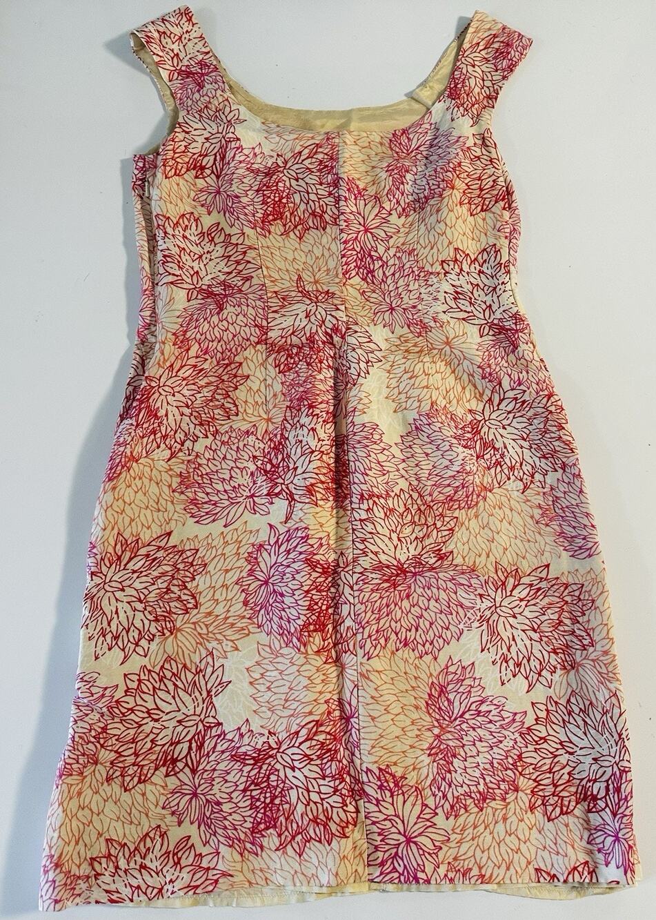 Sigrid Olsen Tropical Floral Sheath Dress Womens Size 6 Flower Lined Blend Pink